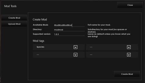 MOD作成画面の入力例